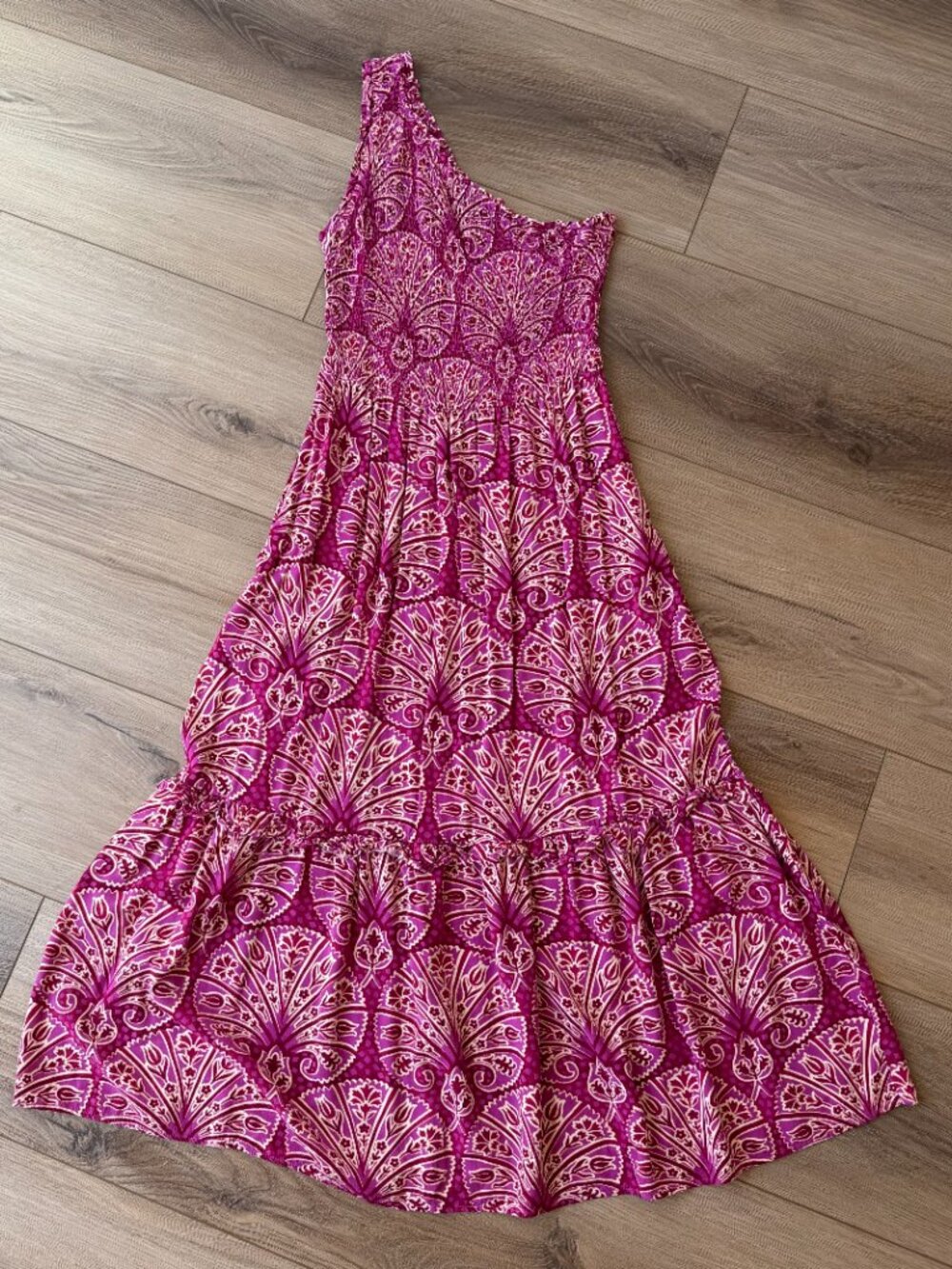 Knox Rose One Shoulder Pink Print Dress S - Picture 3 of 7